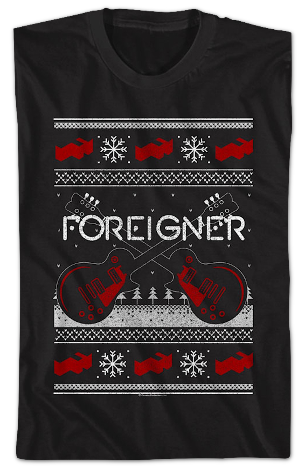 Guitars Faux Ugly Christmas Sweater Foreigner T-Shirt product image 2