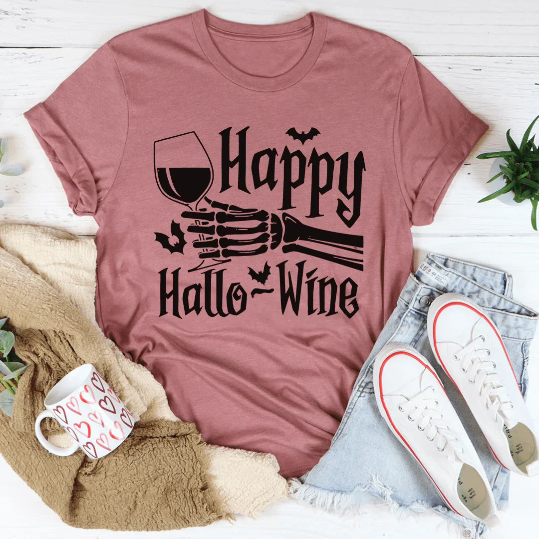Happy Hallowine Skull Hand Tee product image 1