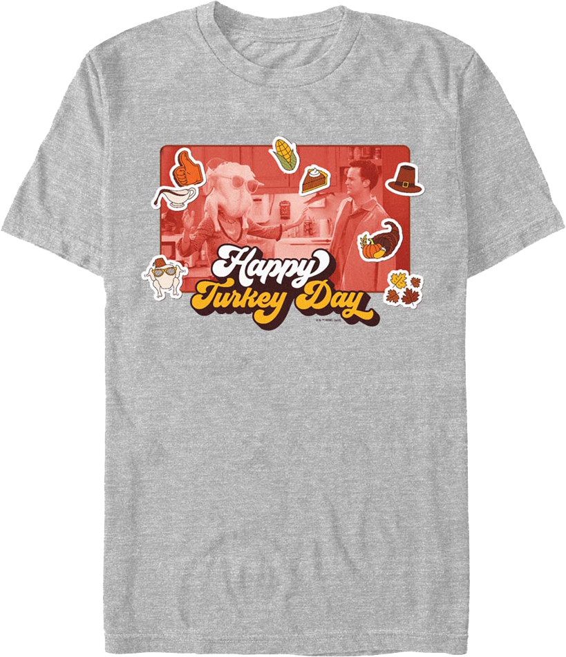 Happy Turkey Day Collage Friends T-Shirt product image 1