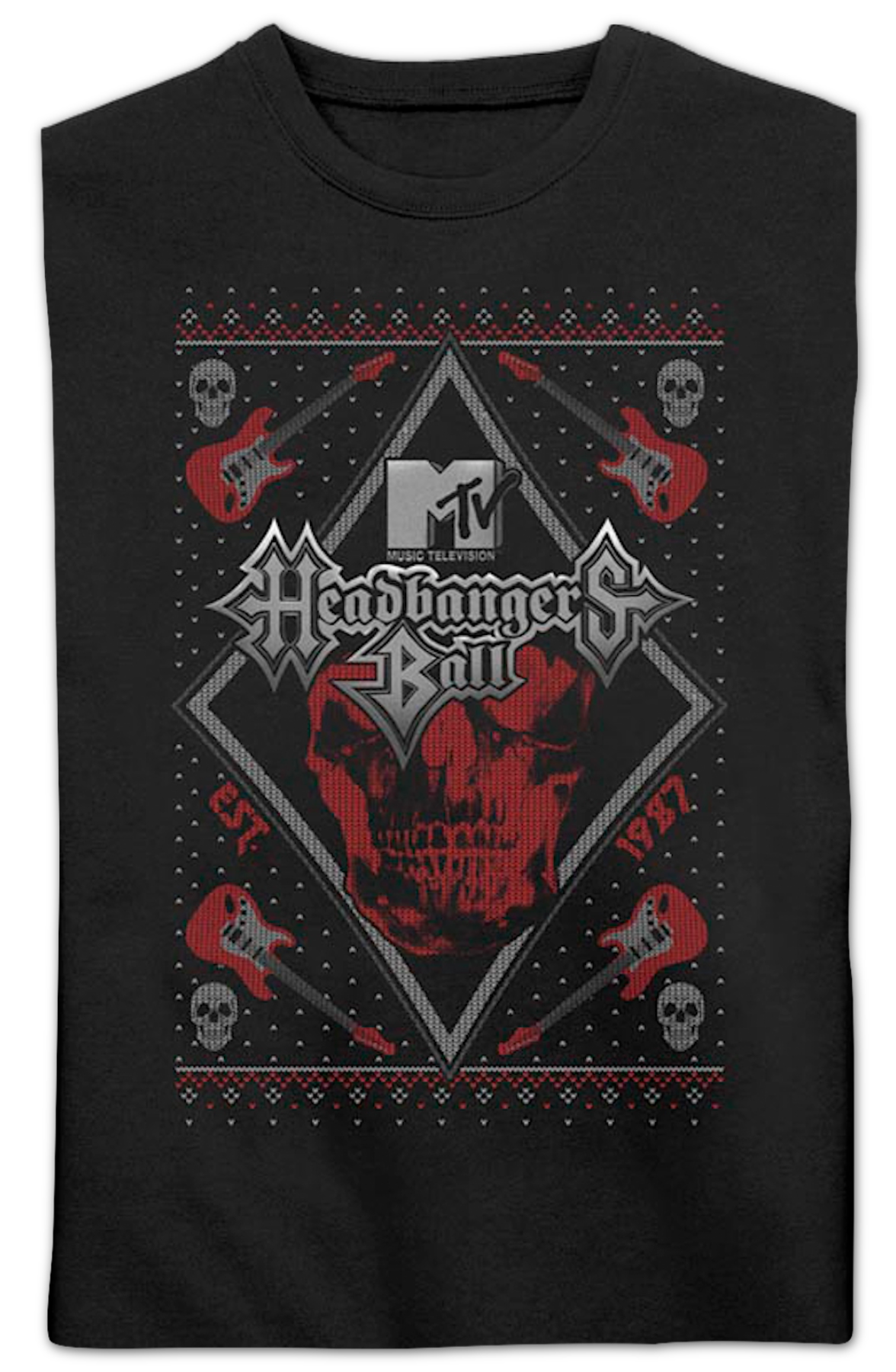Headbangers Ball Faux Ugly Christmas Sweater MTV Sweatshirt product image 2