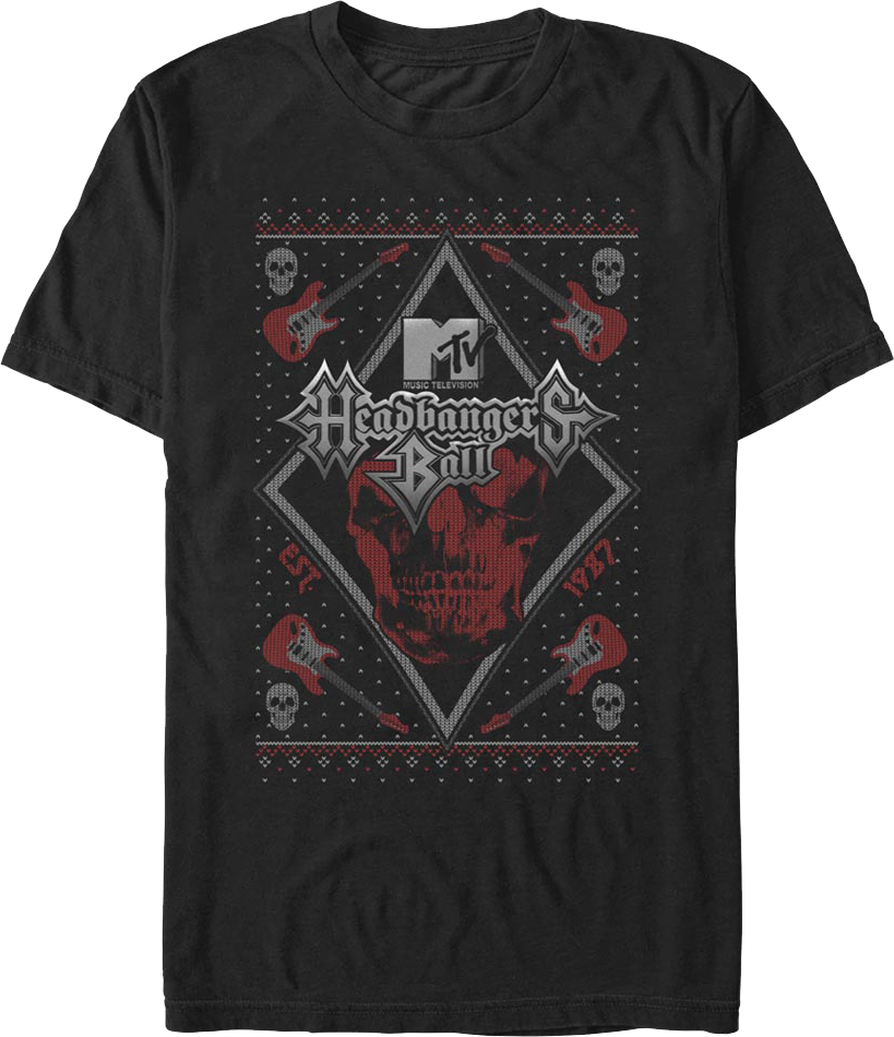 Headbangers Ball Faux Ugly Christmas Sweater MTV T-Shirt product image 1