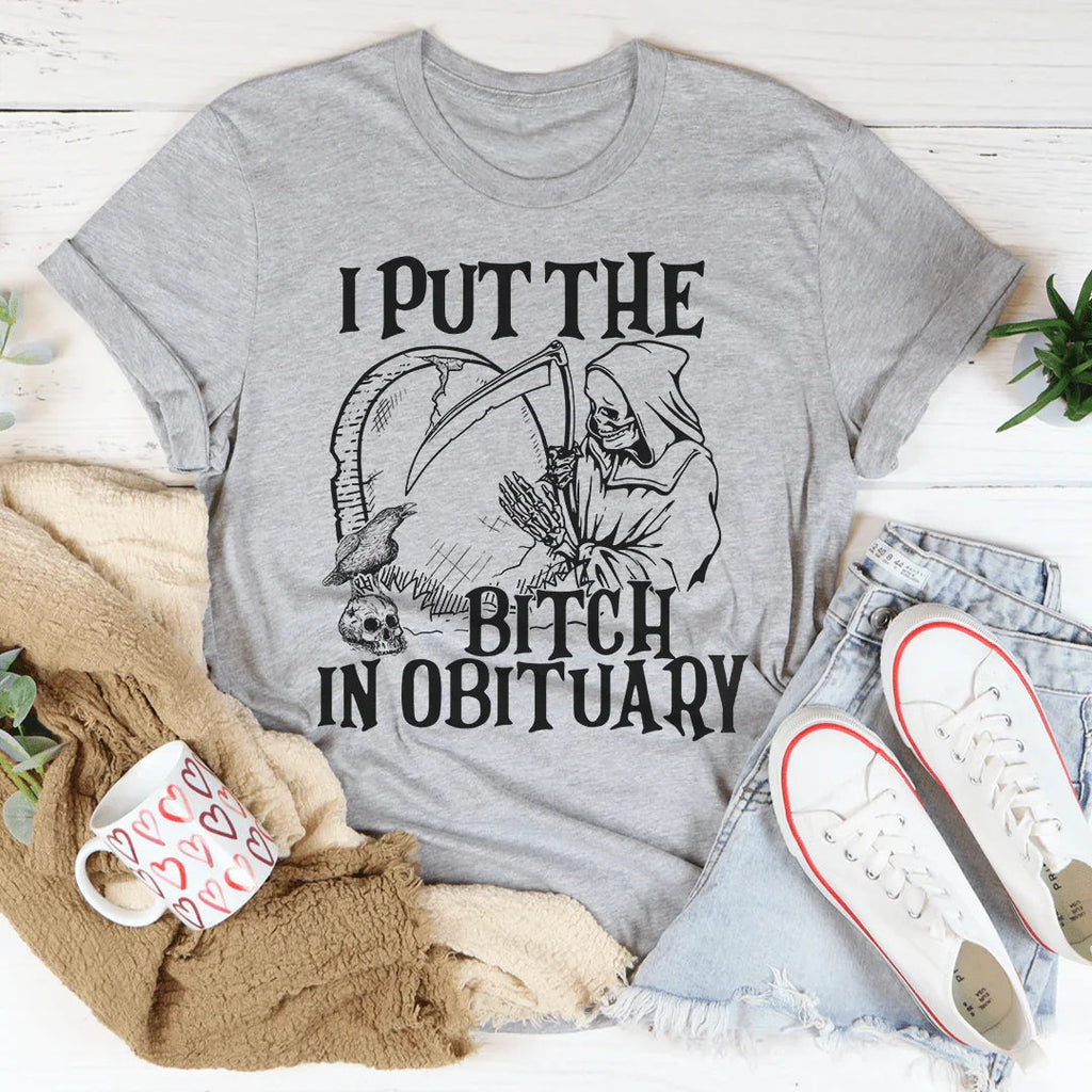 I Put The B In Obituary Tee product image 2