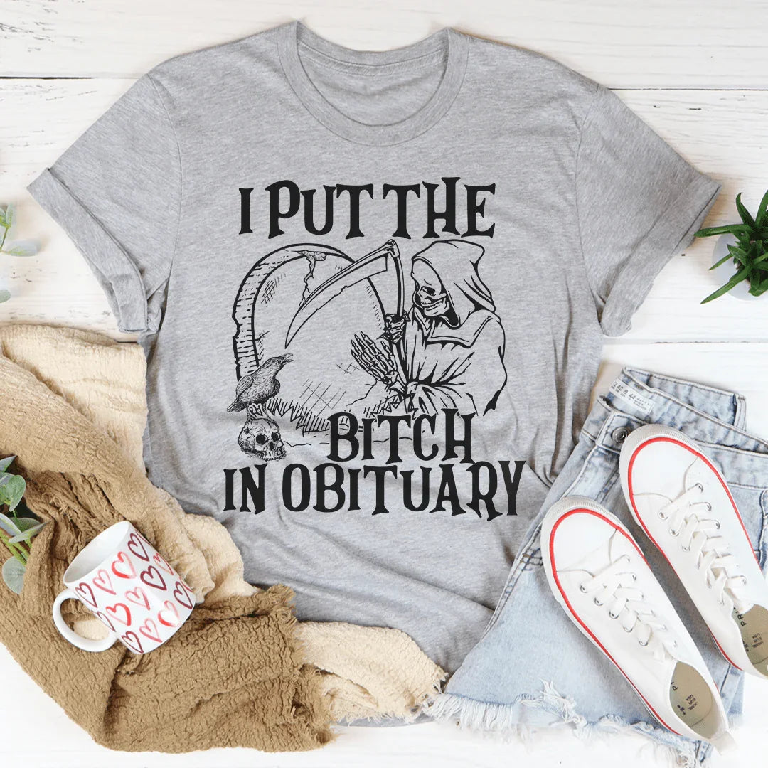I Put The B In Obituary Tee product image 2