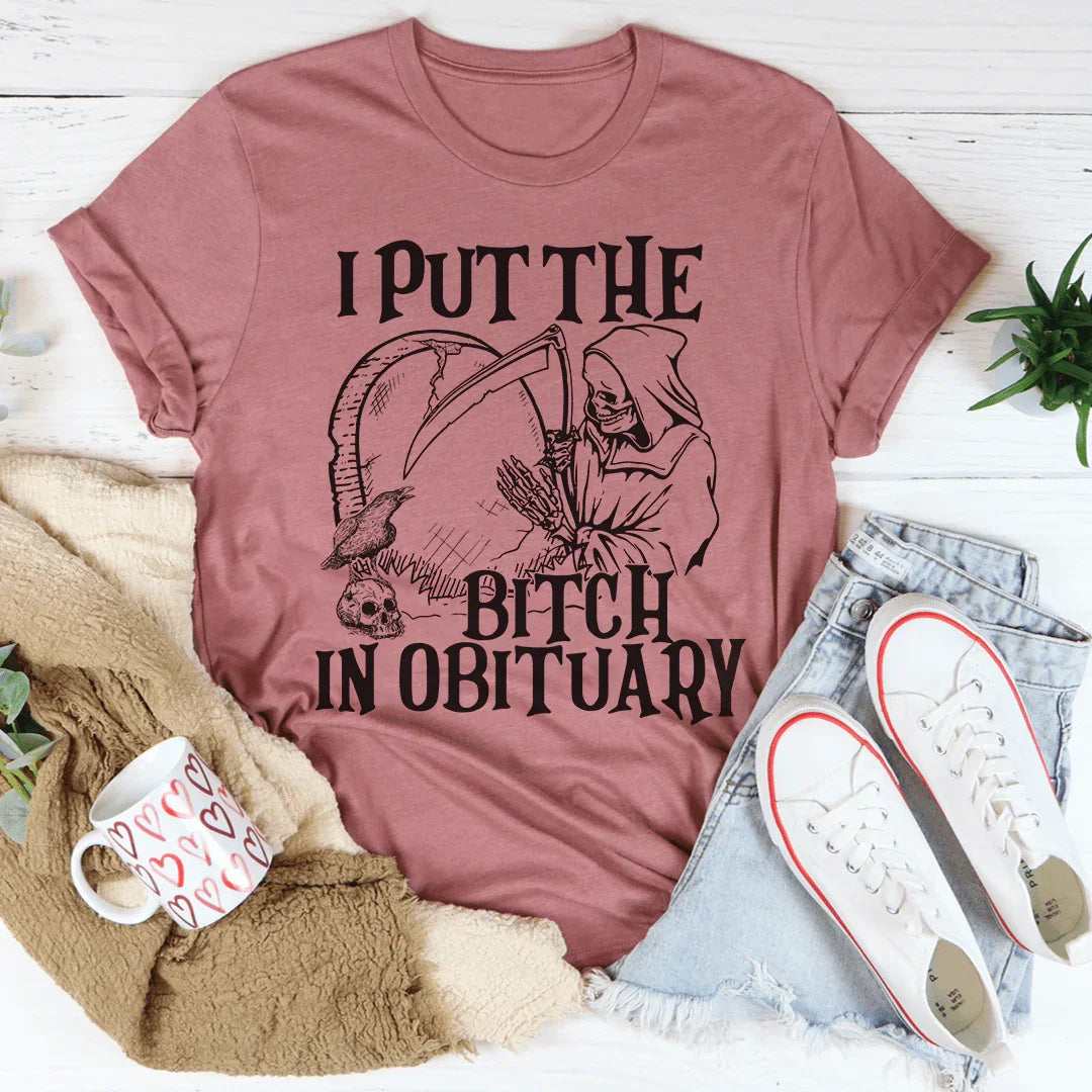I Put The B In Obituary Tee product image 3