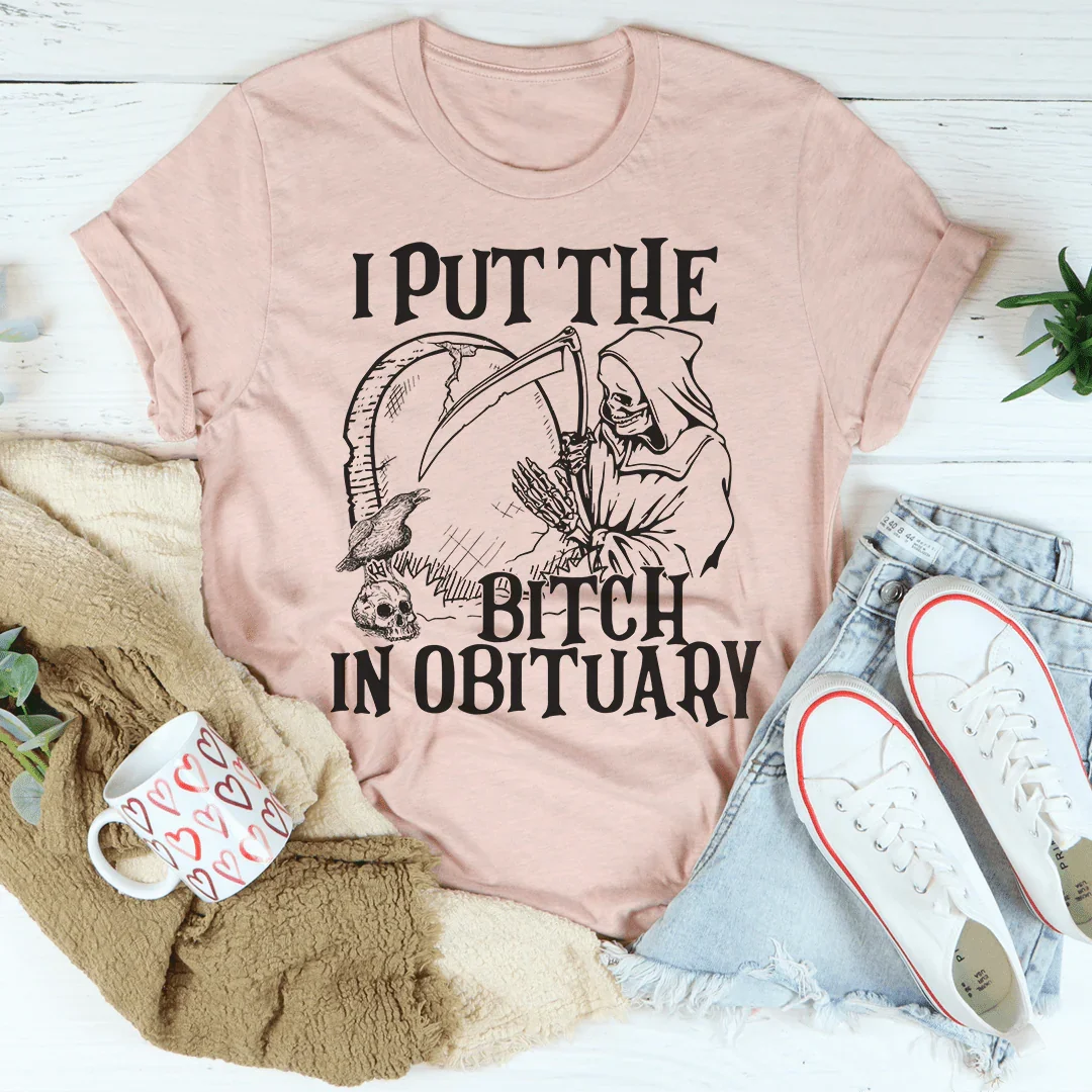 I Put The B In Obituary Tee product image 4