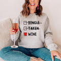 Wine Lover Funny Fleece Sweatshirt – "In A Relationship With product image 1