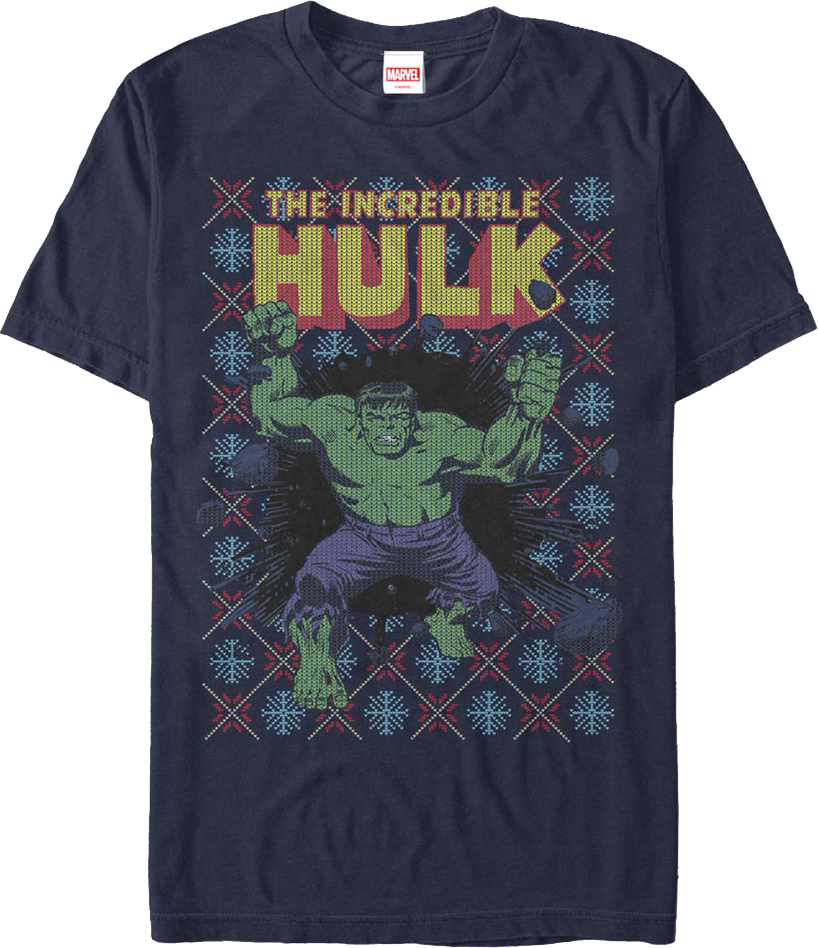 Incredible Hulk Faux Ugly Christmas Sweater Marvel Comics product image 1