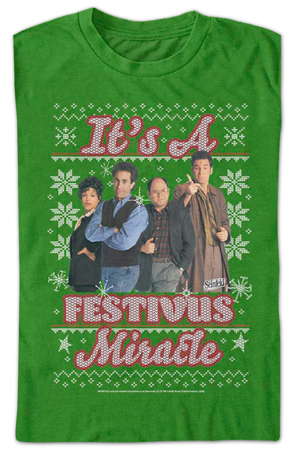 It's A Festivus Miracle Faux Ugly Sweater Seinfeld T-Shirt product image 2