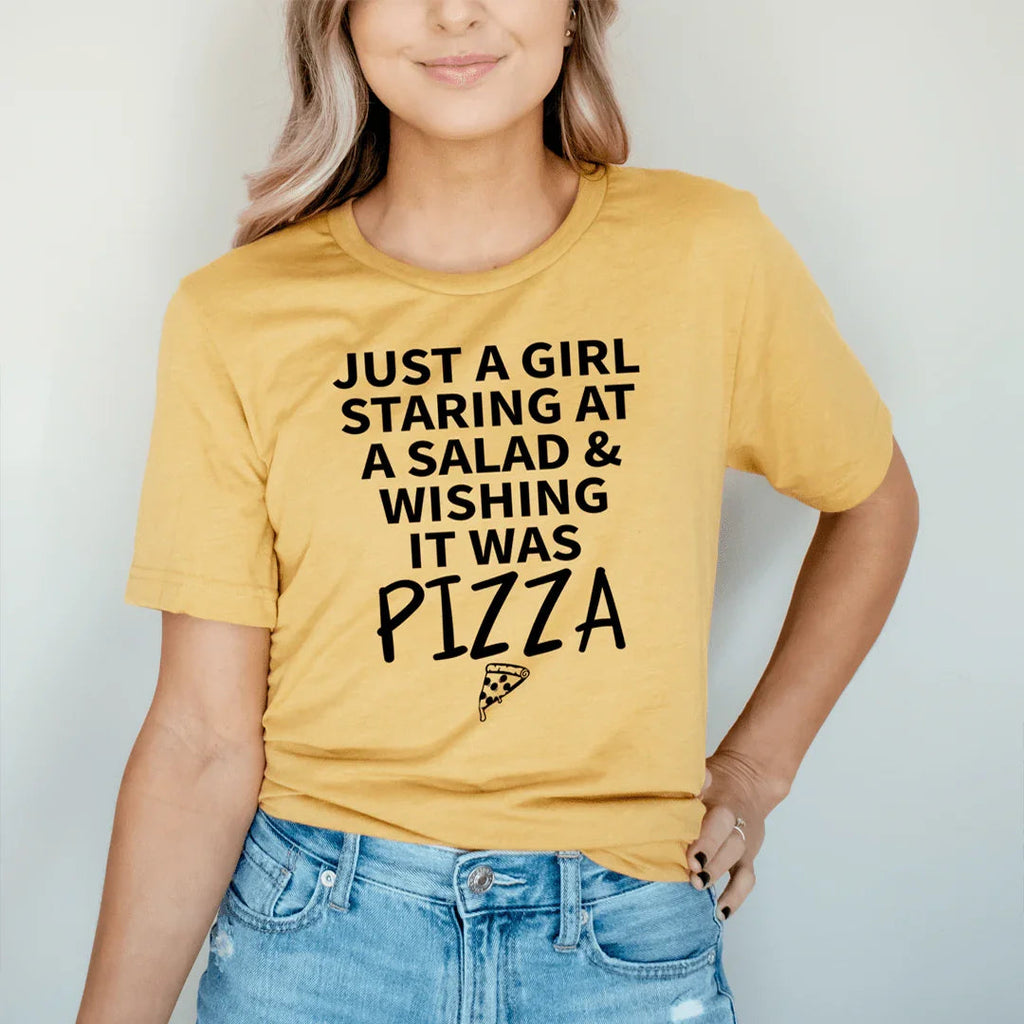 Foodie Humor Graphic T-Shirt – \"Just A Girl Staring At A product image 1