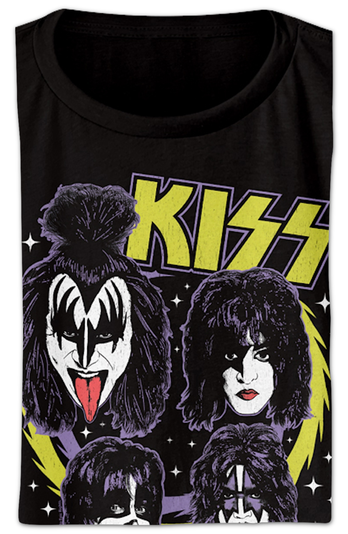 Ladies Outer Space KISS Crop Top