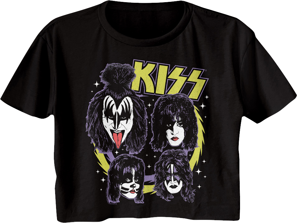 Ladies Outer Space KISS Crop Top