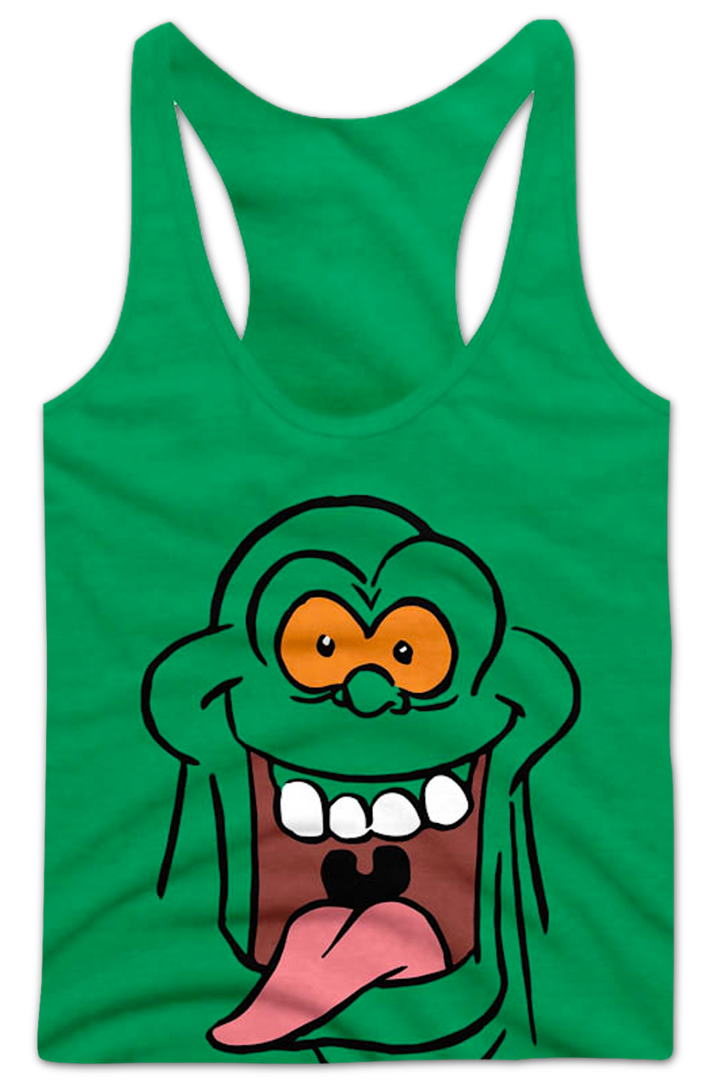 Ladies Slimer's Face Real Ghostbusters Racerback Tank Top