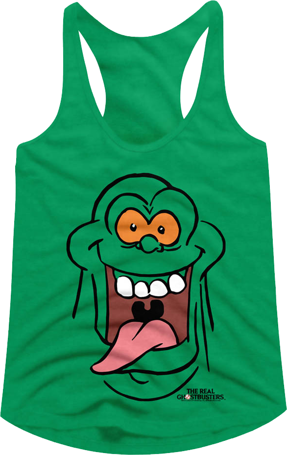 Ladies Slimer's Face Real Ghostbusters Racerback Tank Top