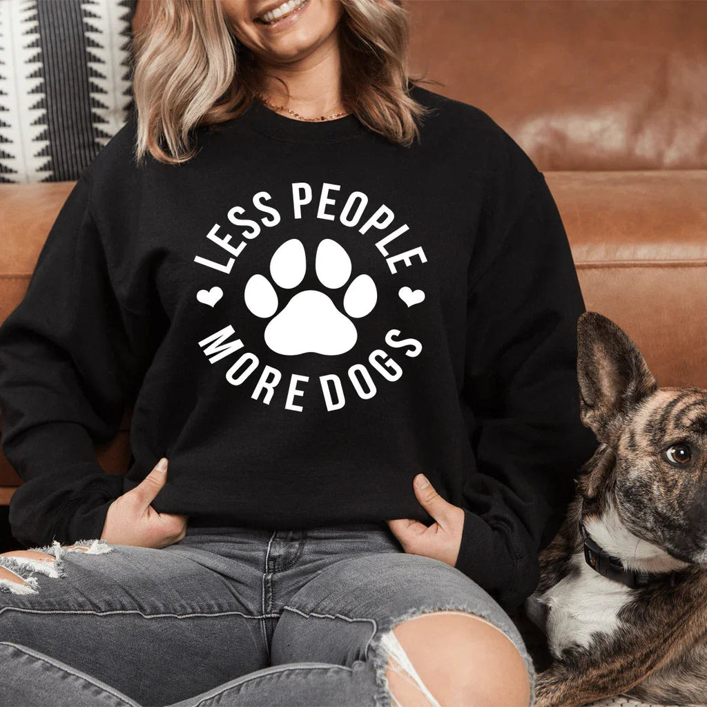 Dog Lover Cozy Fleece Hoodie Sweatshirt – "Less People More product image 1