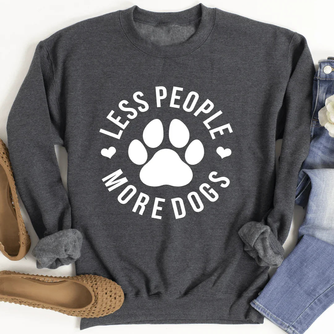 Dog Lover Cozy Fleece Hoodie Sweatshirt – "Less People More product image 4