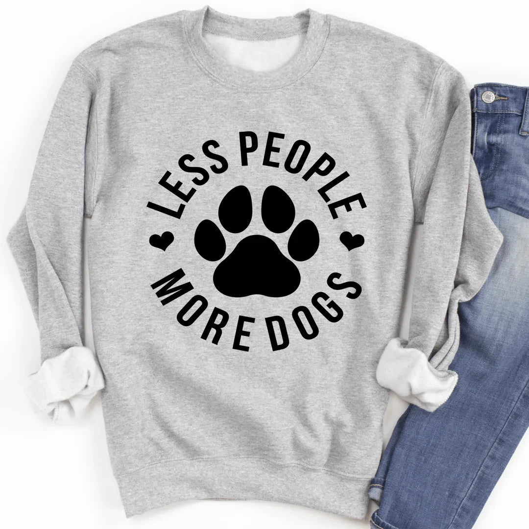 Dog Lover Cozy Fleece Hoodie Sweatshirt – "Less People More product image 3