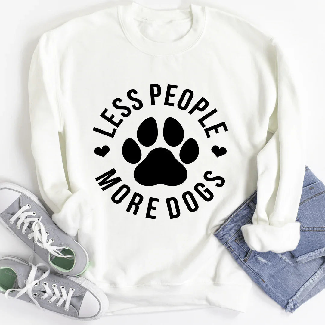 Dog Lover Cozy Fleece Hoodie Sweatshirt – "Less People More product image 5