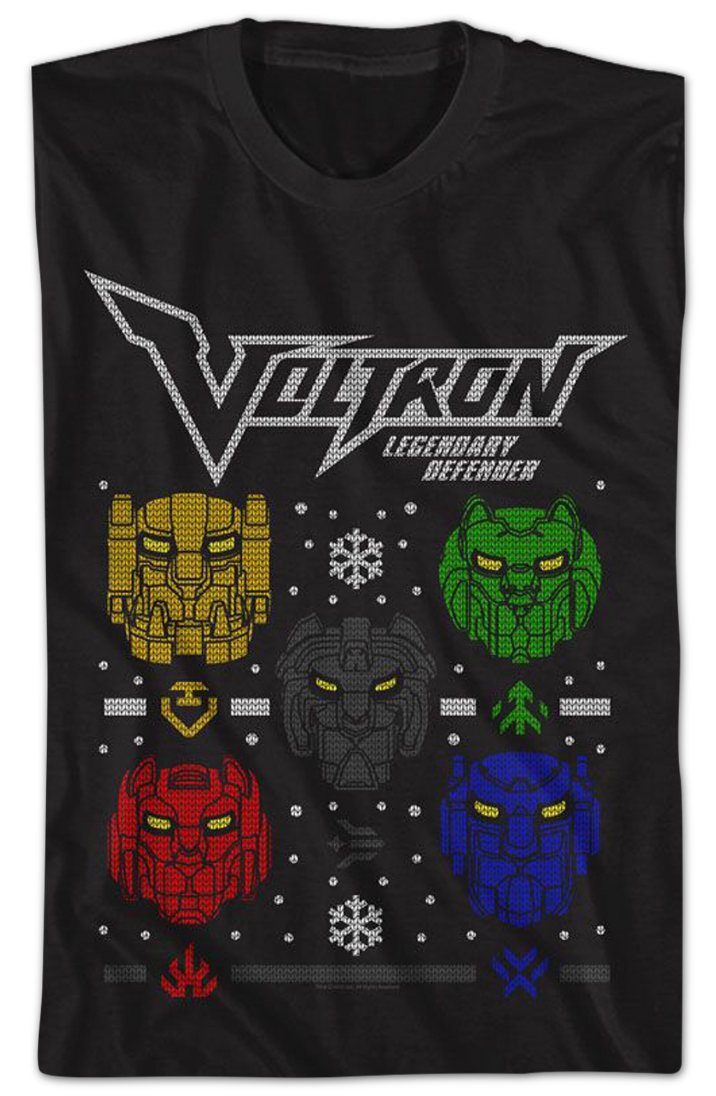 Lion Heads Faux Ugly Christmas Sweater Voltron T-Shirt product image 2