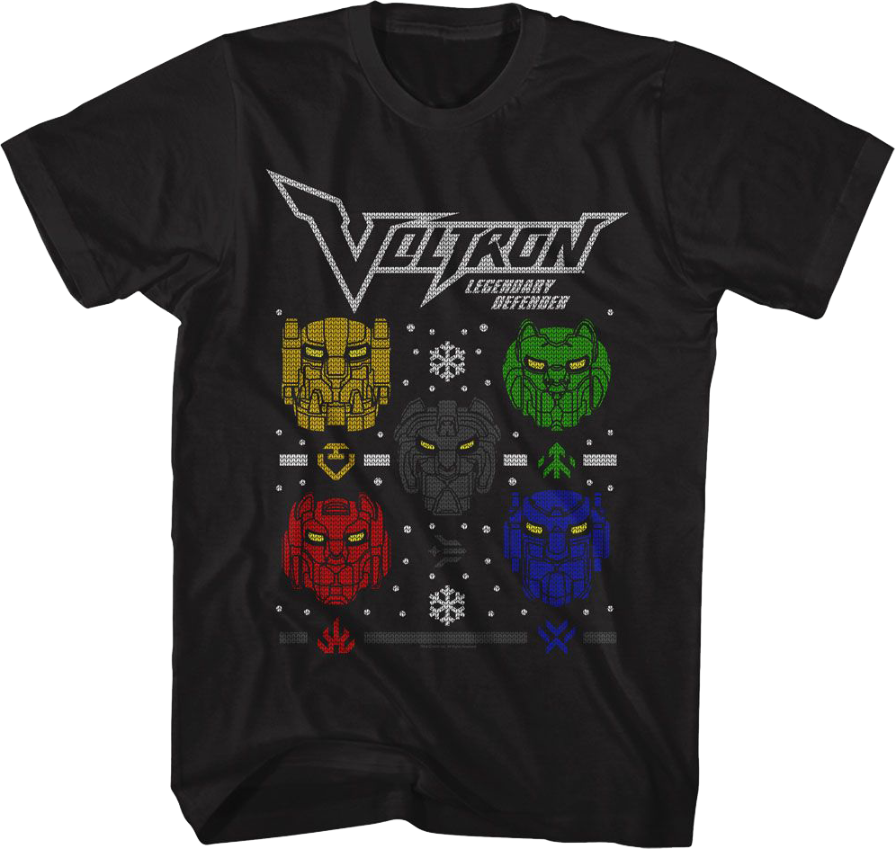 Lion Heads Faux Ugly Christmas Sweater Voltron T-Shirt product image 1