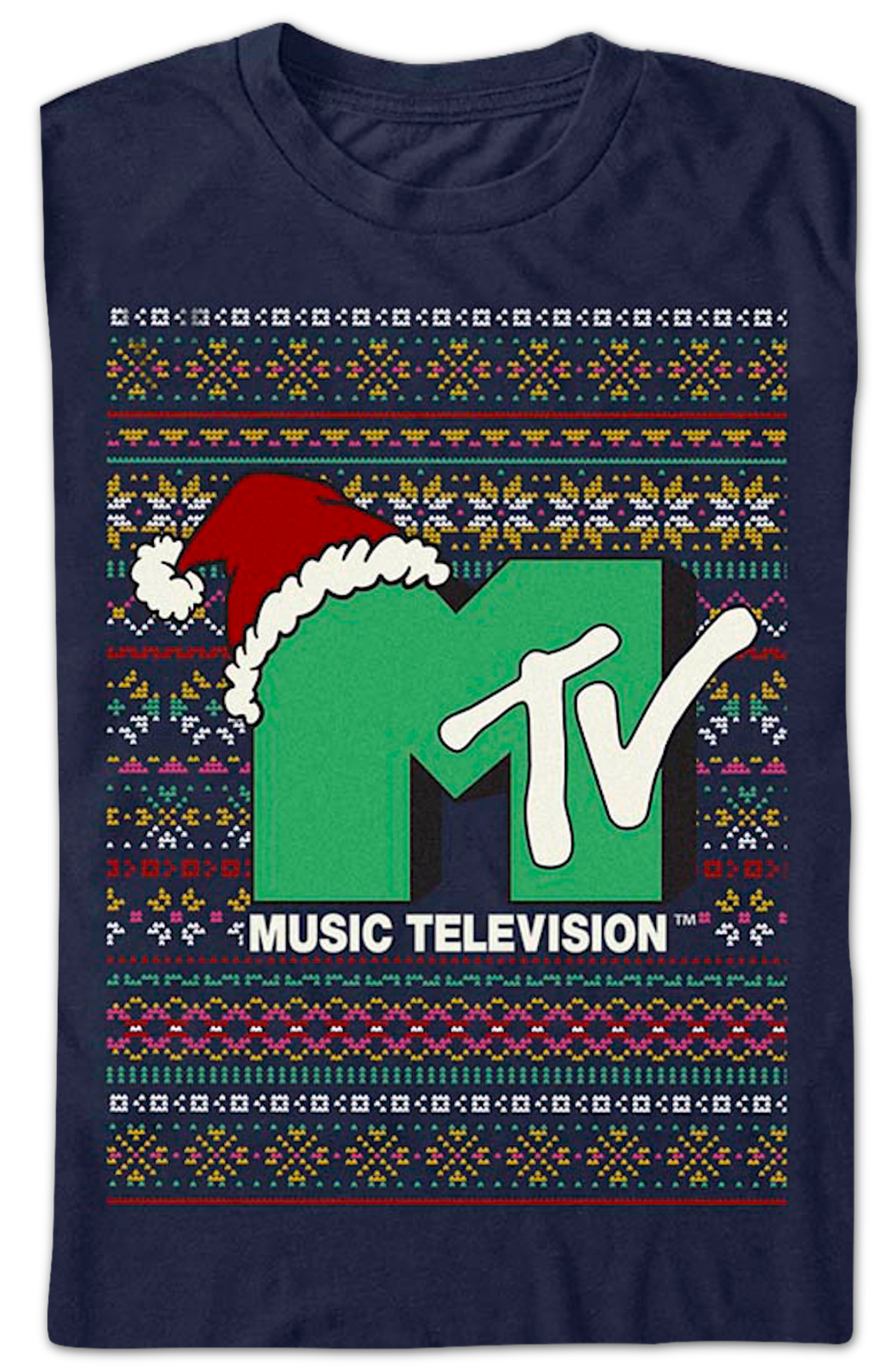 Logo Faux Ugly Christmas Sweater MTV T-Shirt product image 2