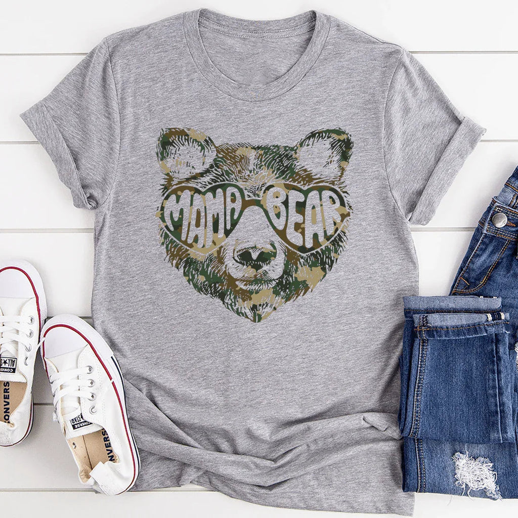 "Mama Bear" – Camo Print Motherhood Graphic Top product image 2