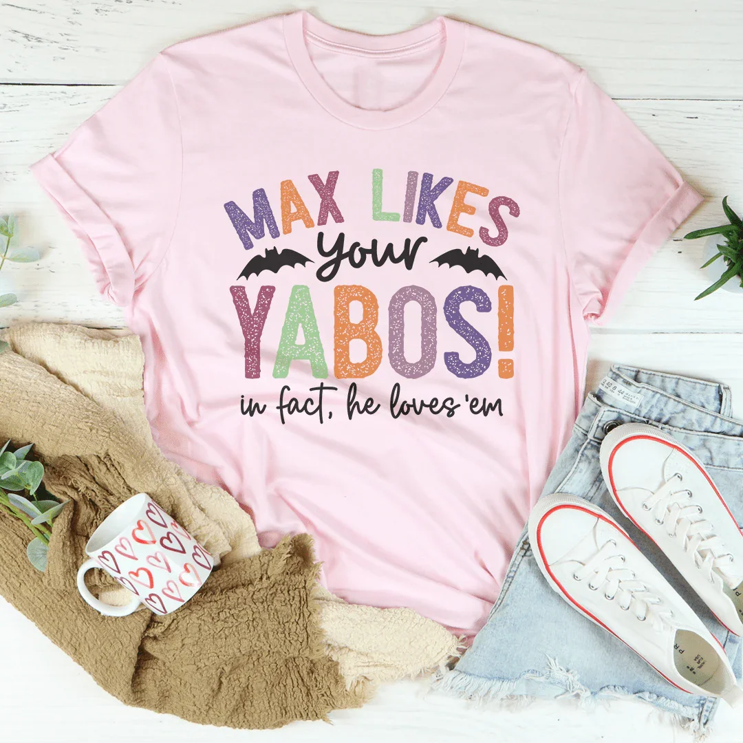 Cheeky Dog Mom Graphic T-Shirt – "Max Likes Your Yabos" product image 4