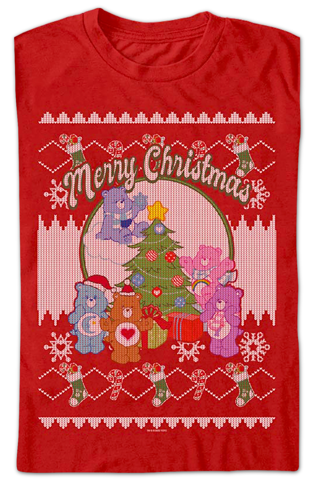 Merry Christmas Faux Ugly Sweater Care Bears T-Shirt product image 2
