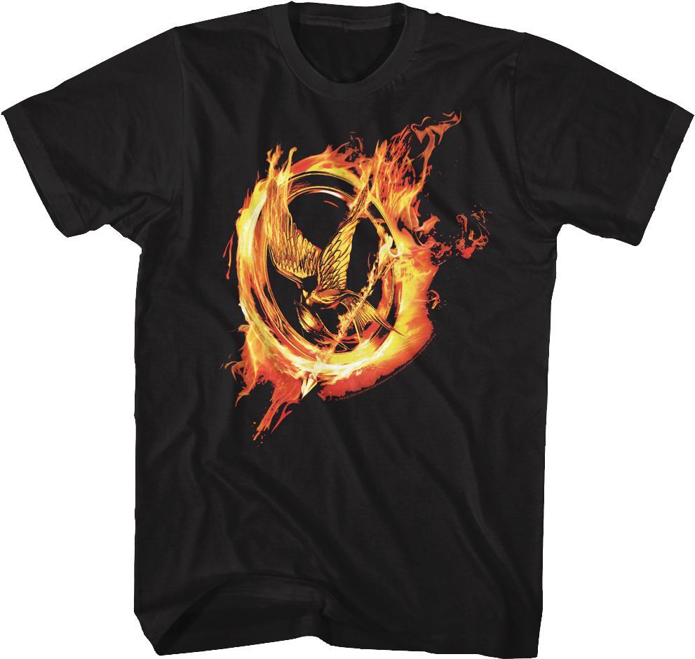 Mockingjay Flames Hunger Games T-Shirt product image 1