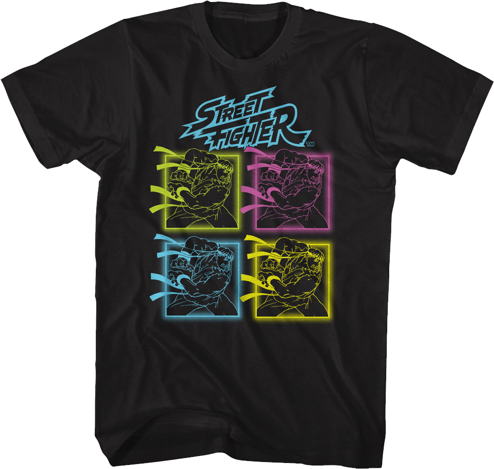 Neon Ryu Hadoken Street Fighter T-Shirt product image 1