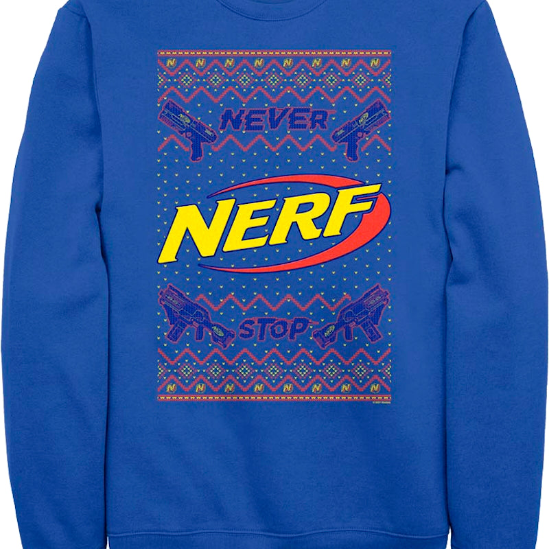 Never Stop Faux Ugly Christmas Sweater Nerf Sweatshirt product image 1