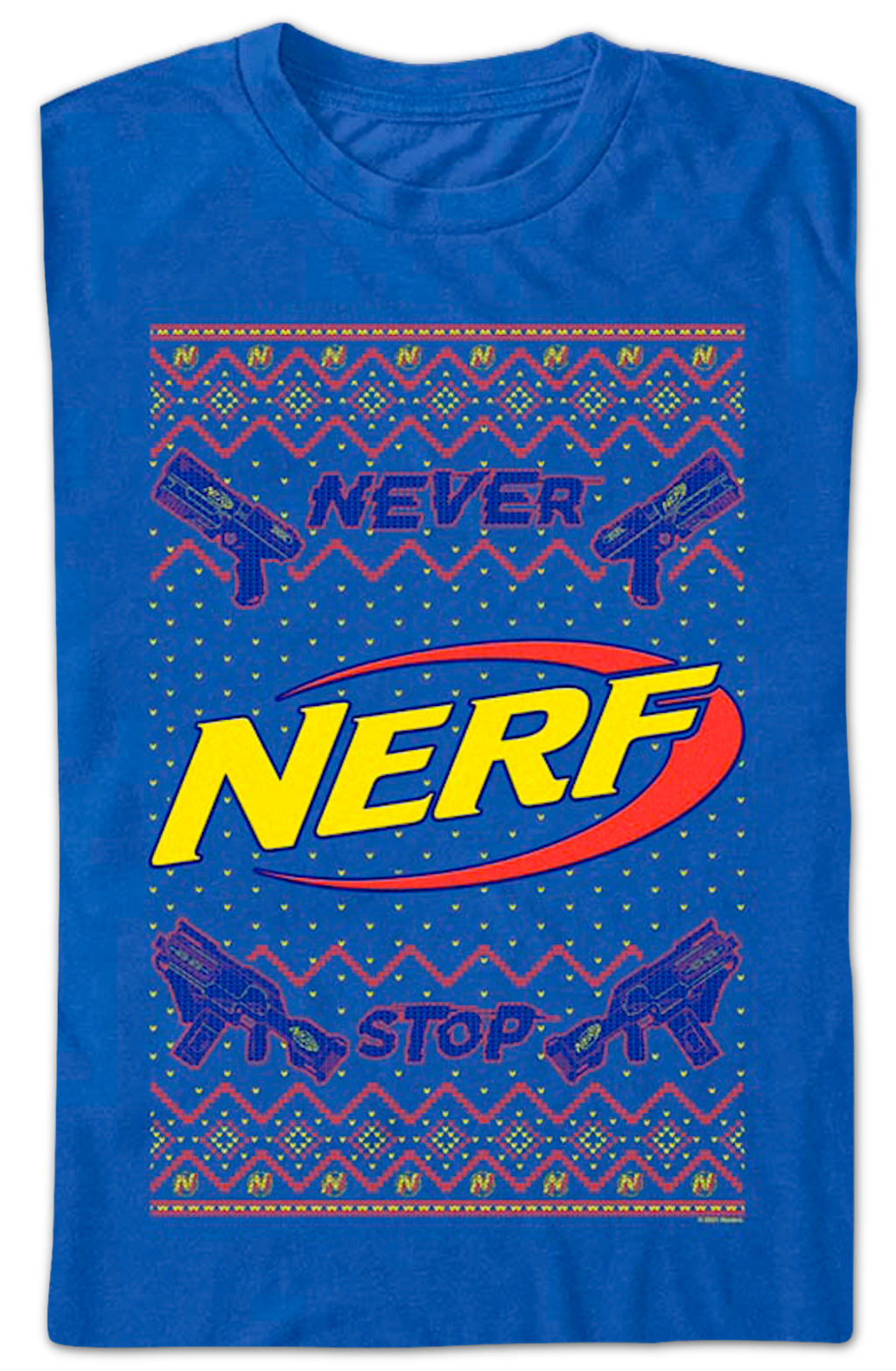 Never Stop Faux Ugly Christmas Sweater Nerf T-Shirt product image 2