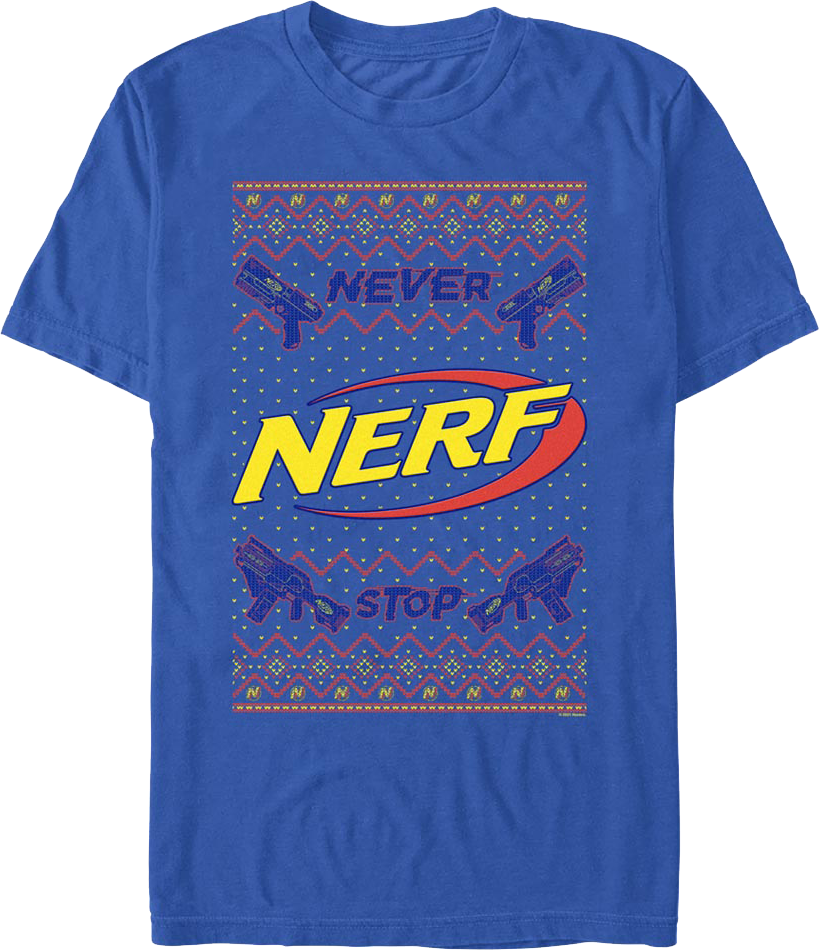 Never Stop Faux Ugly Christmas Sweater Nerf T-Shirt product image 1