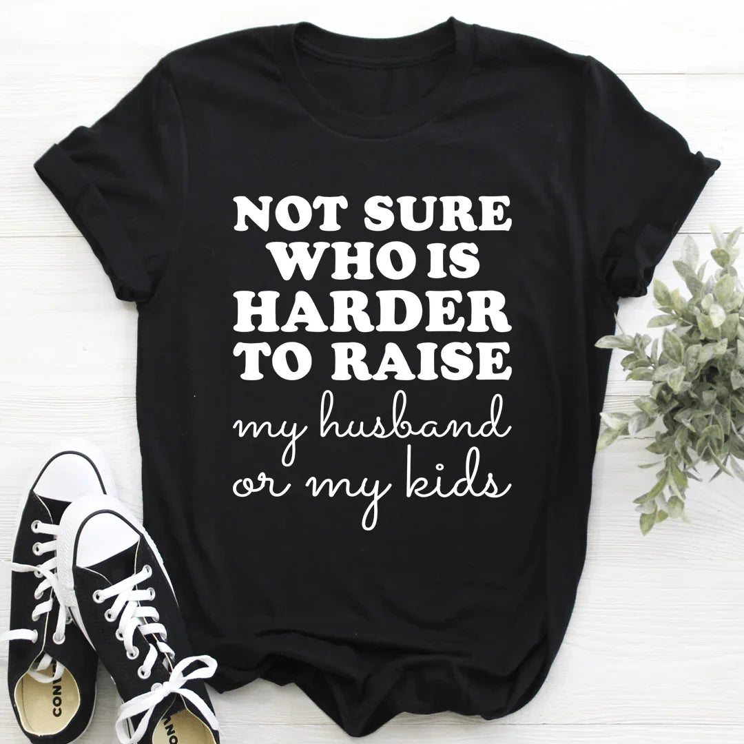 Funny Wife & Mom Humor Graphic Shirt – "Not Sure If Raising product image 3