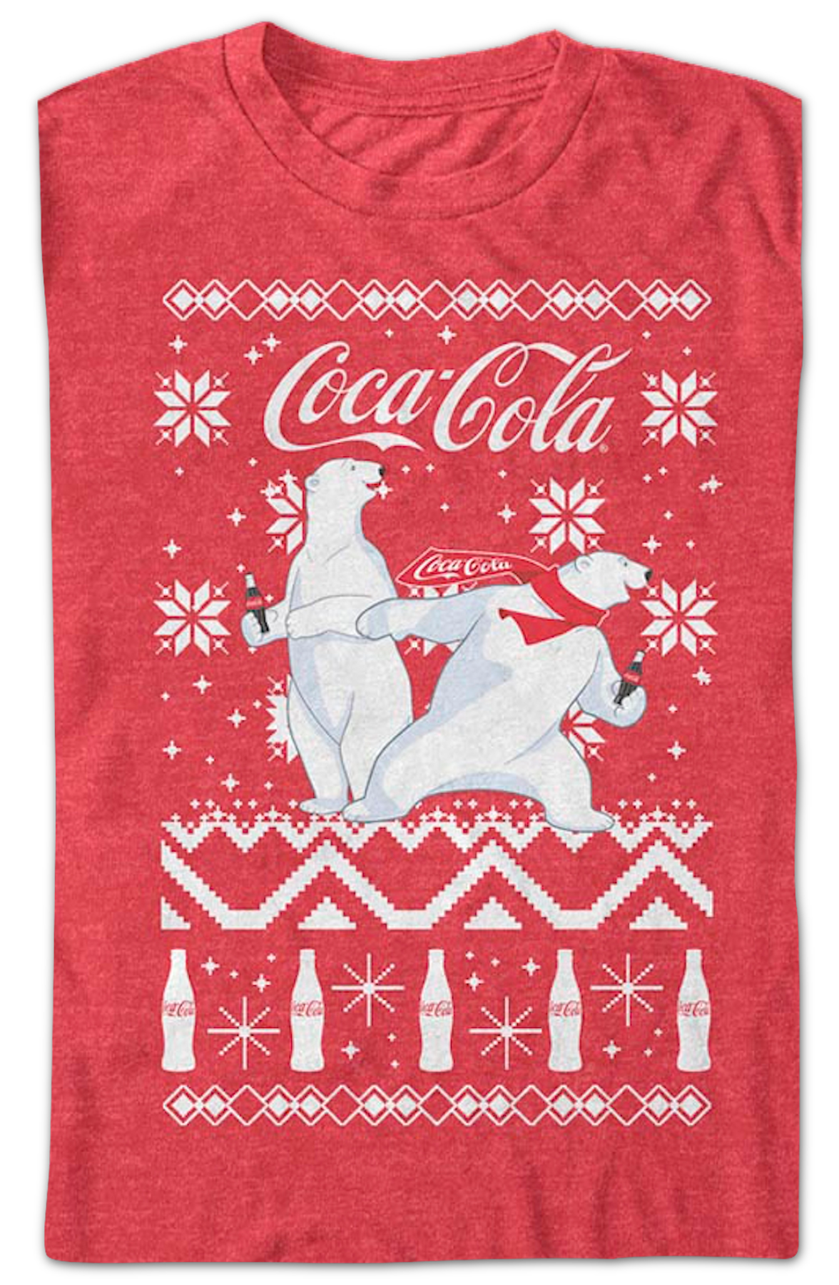 Polar Bears Faux Ugly Christmas Sweater Coca-Cola T-Shirt product image 2