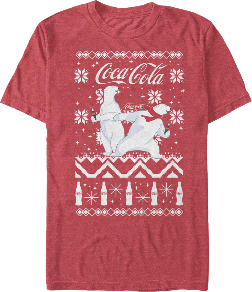 Polar Bears Faux Ugly Christmas Sweater Coca-Cola T-Shirt product image 1