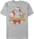 Porky Bugs Daffy Christmas Wreath Looney Tunes T-Shirt product image 1
