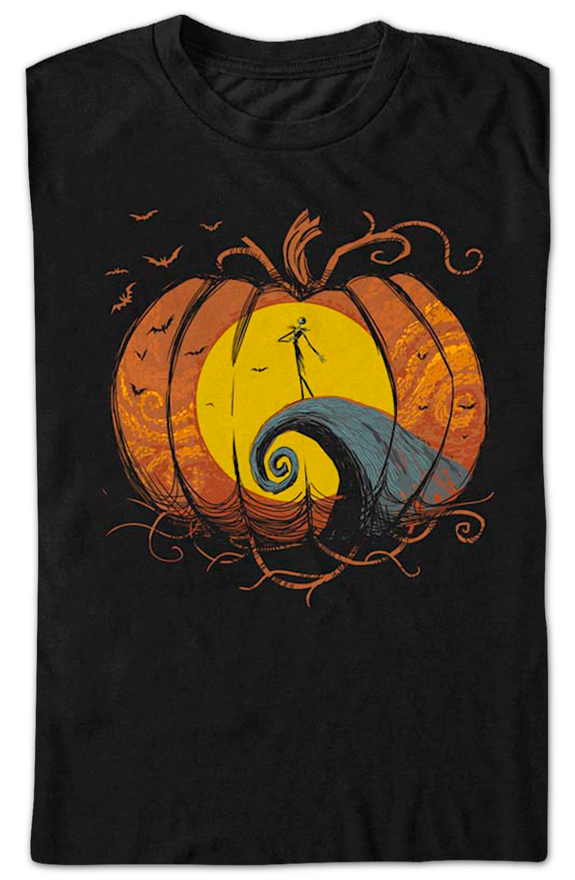 Pumpkin Silhouette Nightmare Before Christmas T-Shirt product image 2
