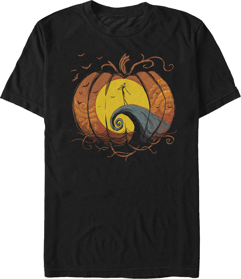 Pumpkin Silhouette Nightmare Before Christmas T-Shirt product image 1