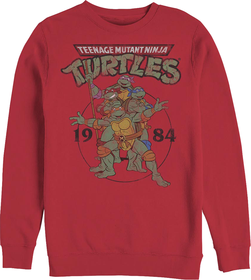 Red 1984 Teenage Mutant Ninja Turtles Sweatshirt product image 1