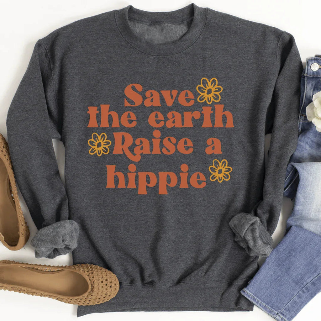 "Save The Earth Raise A Hippie" – Retro Bohemian Fleece product image 3