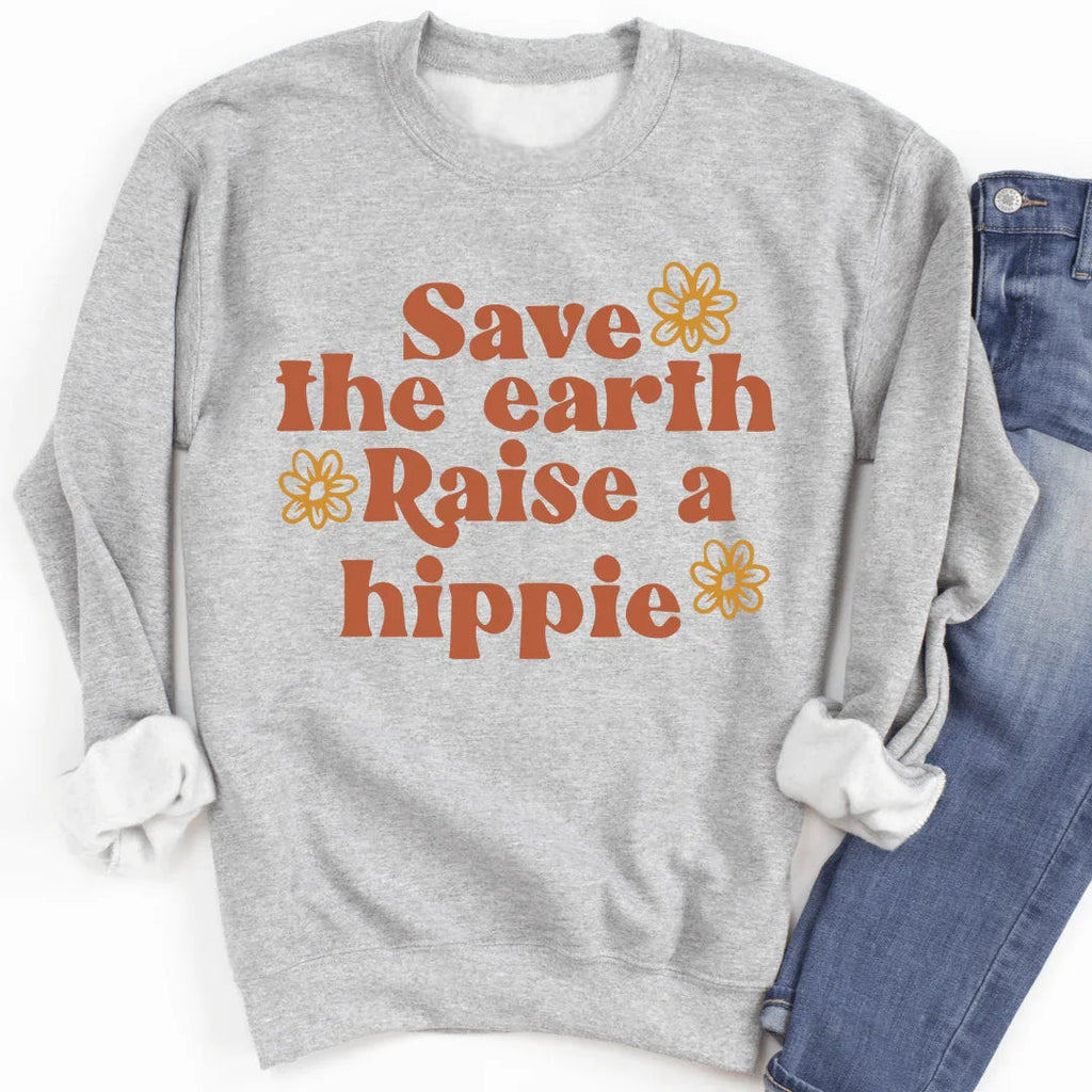 "Save The Earth Raise A Hippie" – Retro Bohemian Fleece product image 2