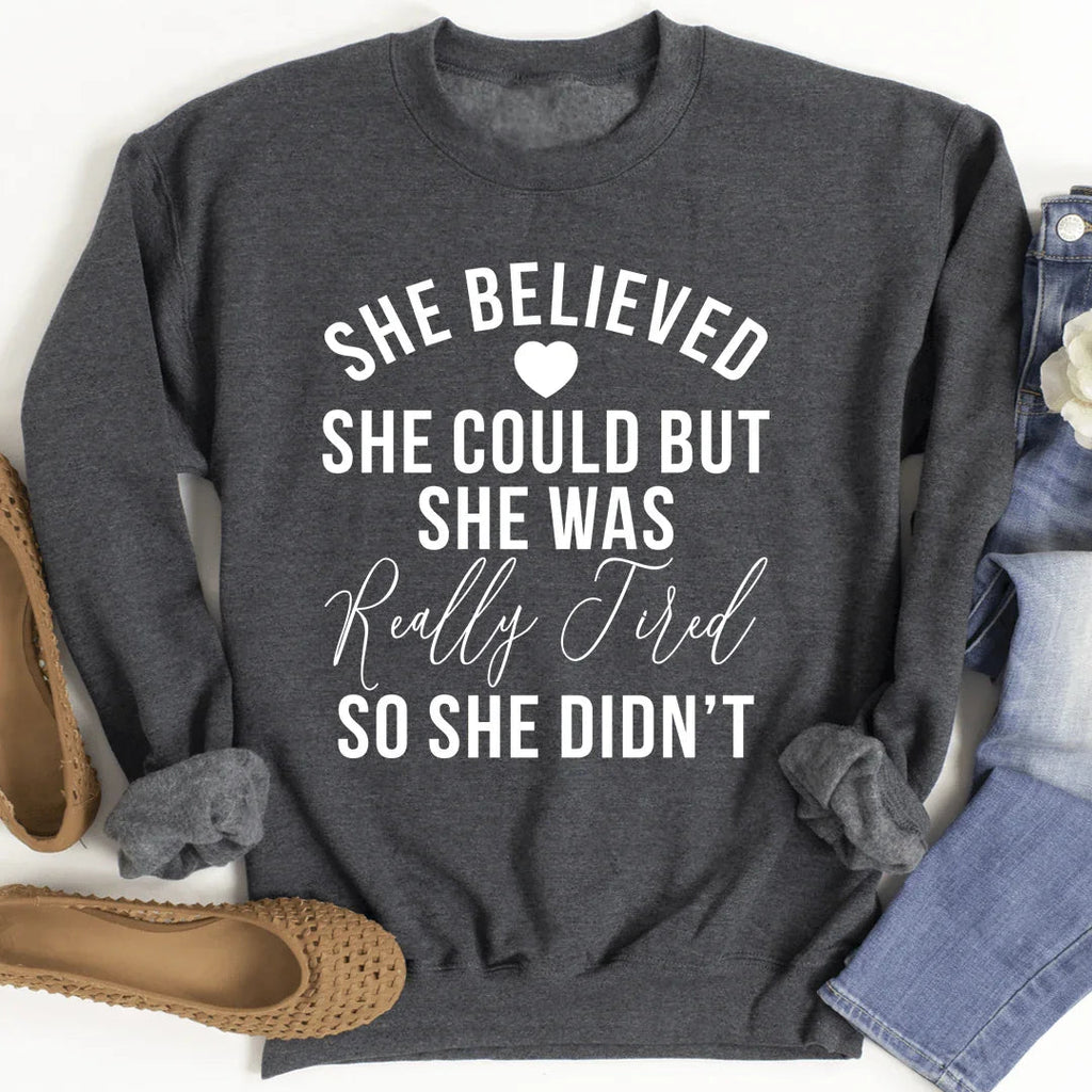Inspirational Fleece Pullover Sweatshirt – \"She Believed product image 3