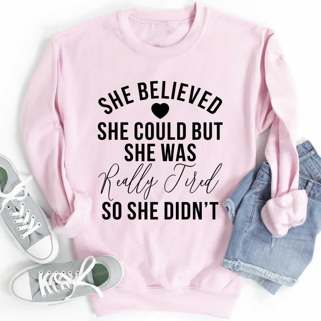 Inspirational Fleece Pullover Sweatshirt – \"She Believed product image 2