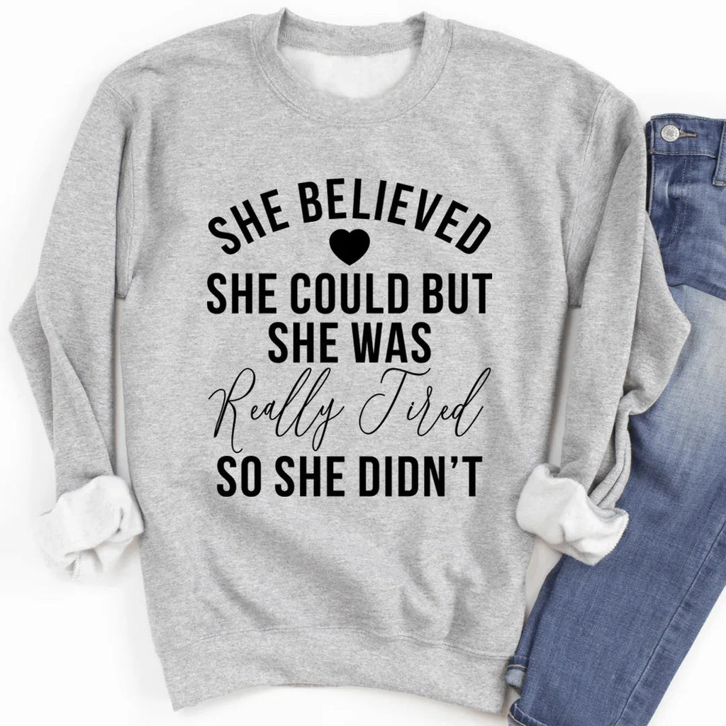 Inspirational Fleece Pullover Sweatshirt – \"She Believed product image 1