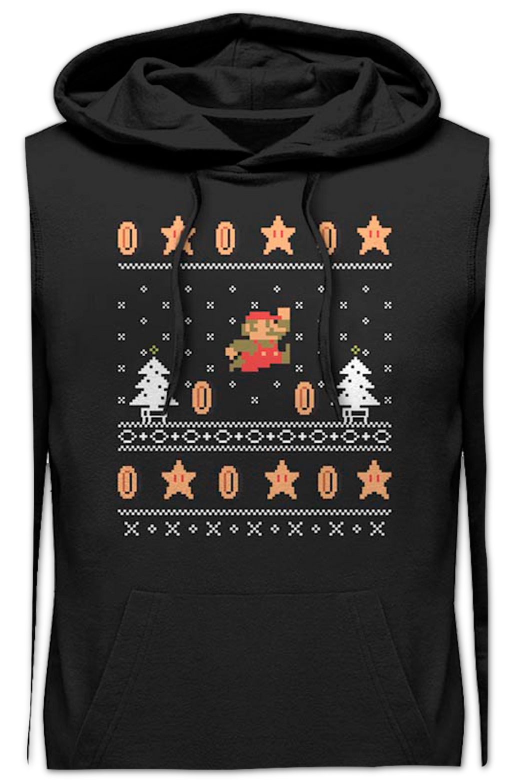 Super Mario Jump Faux Ugly Christmas Sweater Nintendo Hoodie product image 2