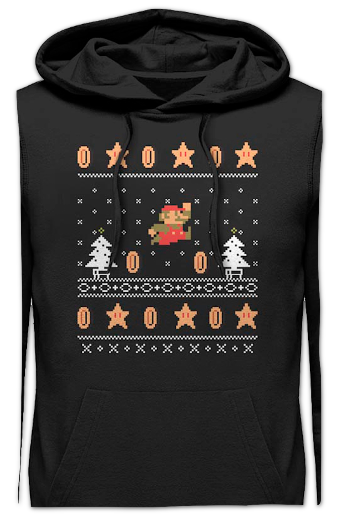 Super Mario Jump Faux Ugly Christmas Sweater Nintendo Hoodie product image 2