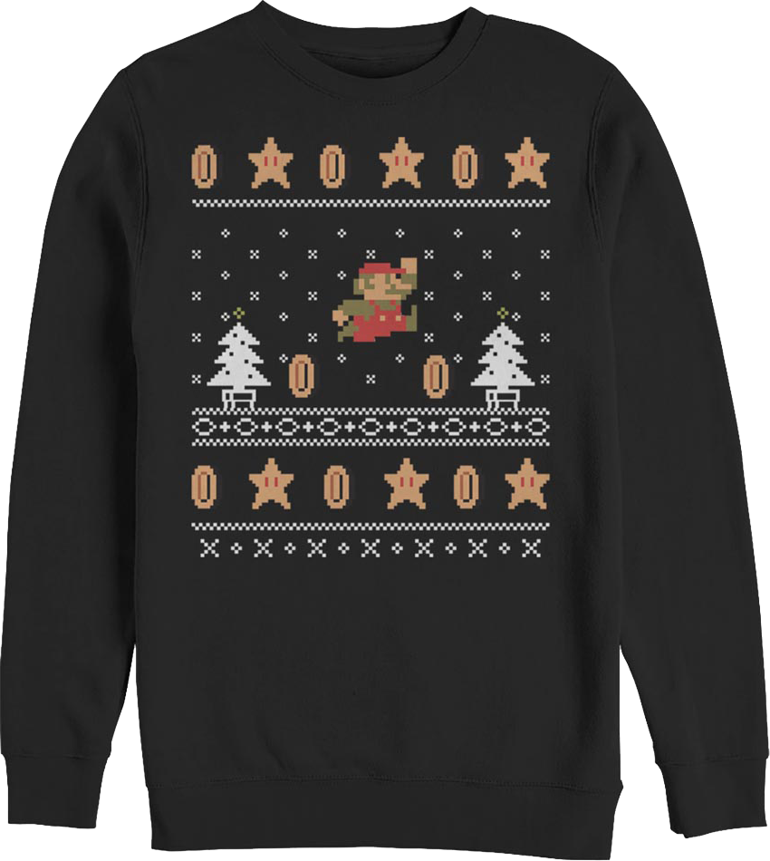 Super Mario Jump Faux Ugly Christmas Sweater Nintendo product image 1