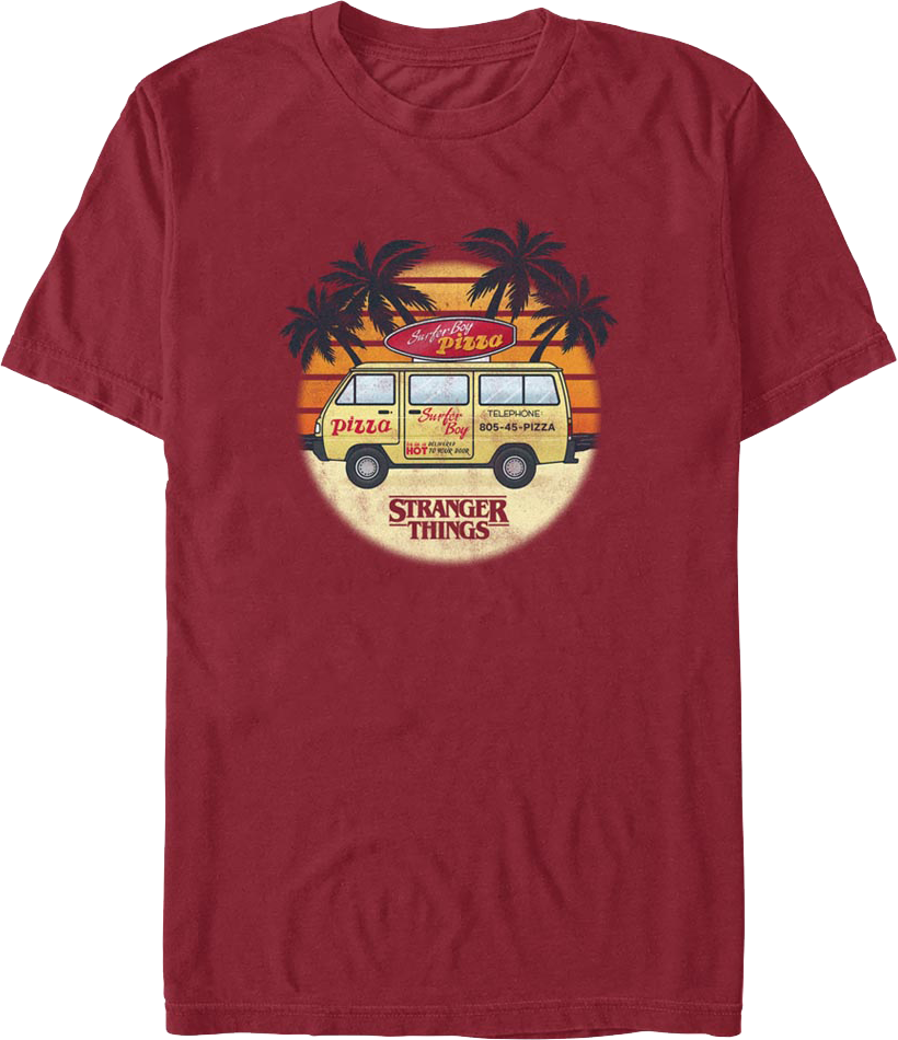Surfer Boy Pizza Van Stranger Things T-Shirt product image 1