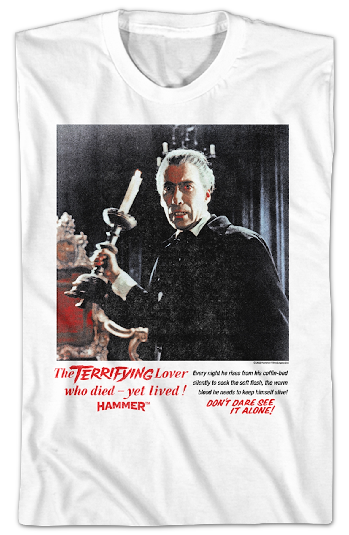 Terrifying Horror Of Dracula Hammer Films T-Shirt product image 2