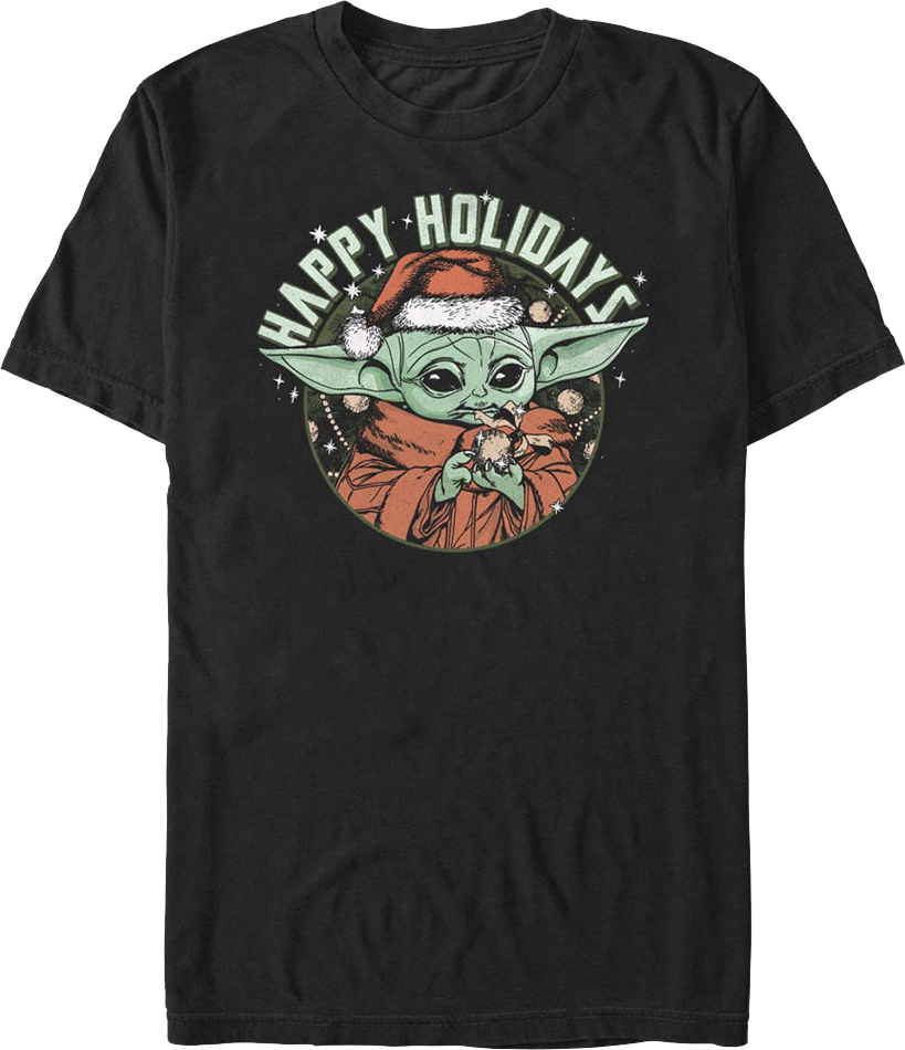 The Child Happy Holidays Mandalorian Star Wars T-Shirt product image 1